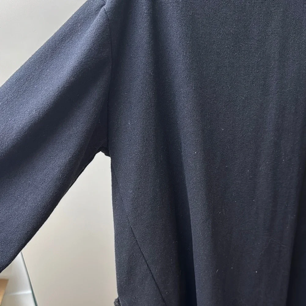 Urban Renewal Vintage Fabric Black Trench Coat Longline Style